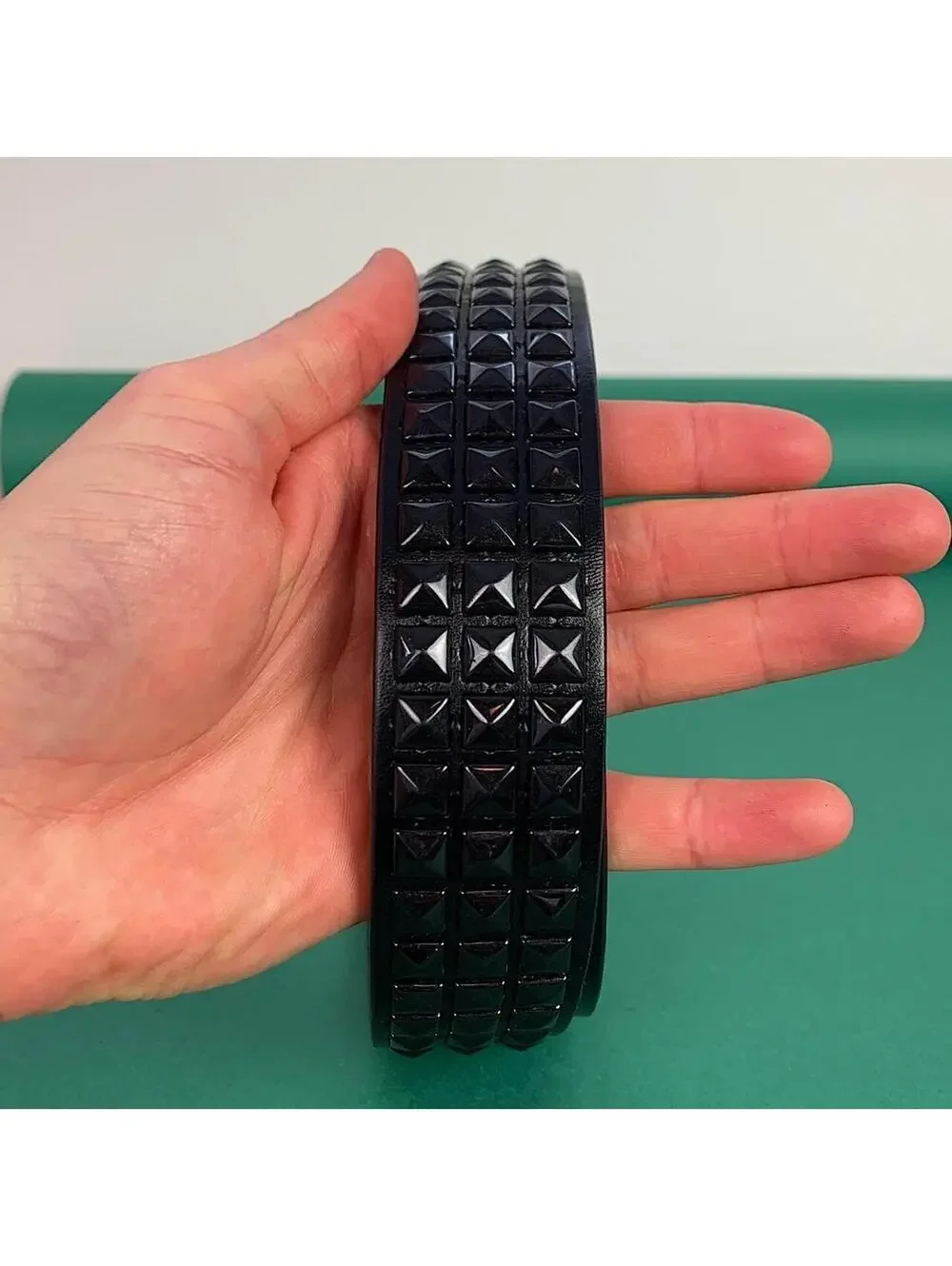 Vintage y2k 2000s Punk Style Diamond Studded black essential belt. Goth emo punk